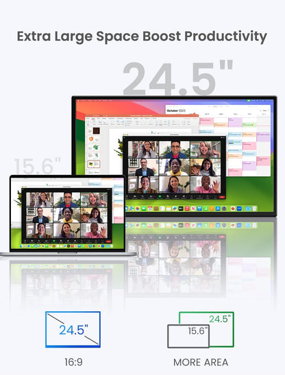 EVICIV Portable Monitor 24.5 inch 2K 165Hz Mobile Display with 2560 * 1440 1500:1 IPS Screen Mini HDMI USB C for PC Laptop Smartphone Xbo Switch, Second Monitor VESA compatible - QUORE