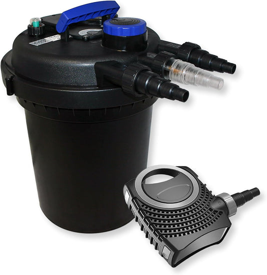 Vijverfilterset – Vijverfilter – Vijverpomp – Bio-drukfilter – UVC-sterilisator – Geschikt Voor Vijvers Tot 6000 Liter – 70 W Pomp Met 8000 L/u Capaciteit