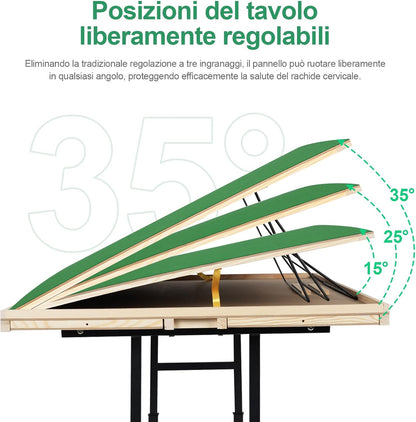 Wooden puzzle table with legs for 1500 pieces, 89 x 69 cm, height adjustable, 45 degree inclination, 4 drawers with lid, ideal gift for adults - QUORE