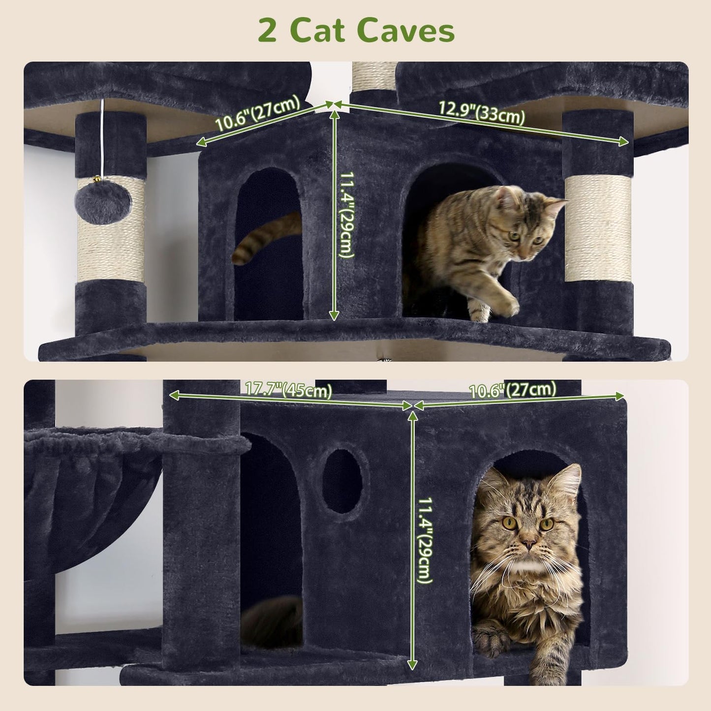 Krabpaal XXL – Kattenboom – Kattentoren – Krabmeubel – Speelmeubel Kat – 209 cm Hoog – Stevige Stabiele Constructie