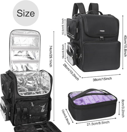 Relavel Hair Tools Reistas, haarstylist, rugzak, kapper, cosmetologie tas, warmte-isolatie, volledige laag voor krultang, haarstijltang, reisaccessoires, trein case, kappersorganizer