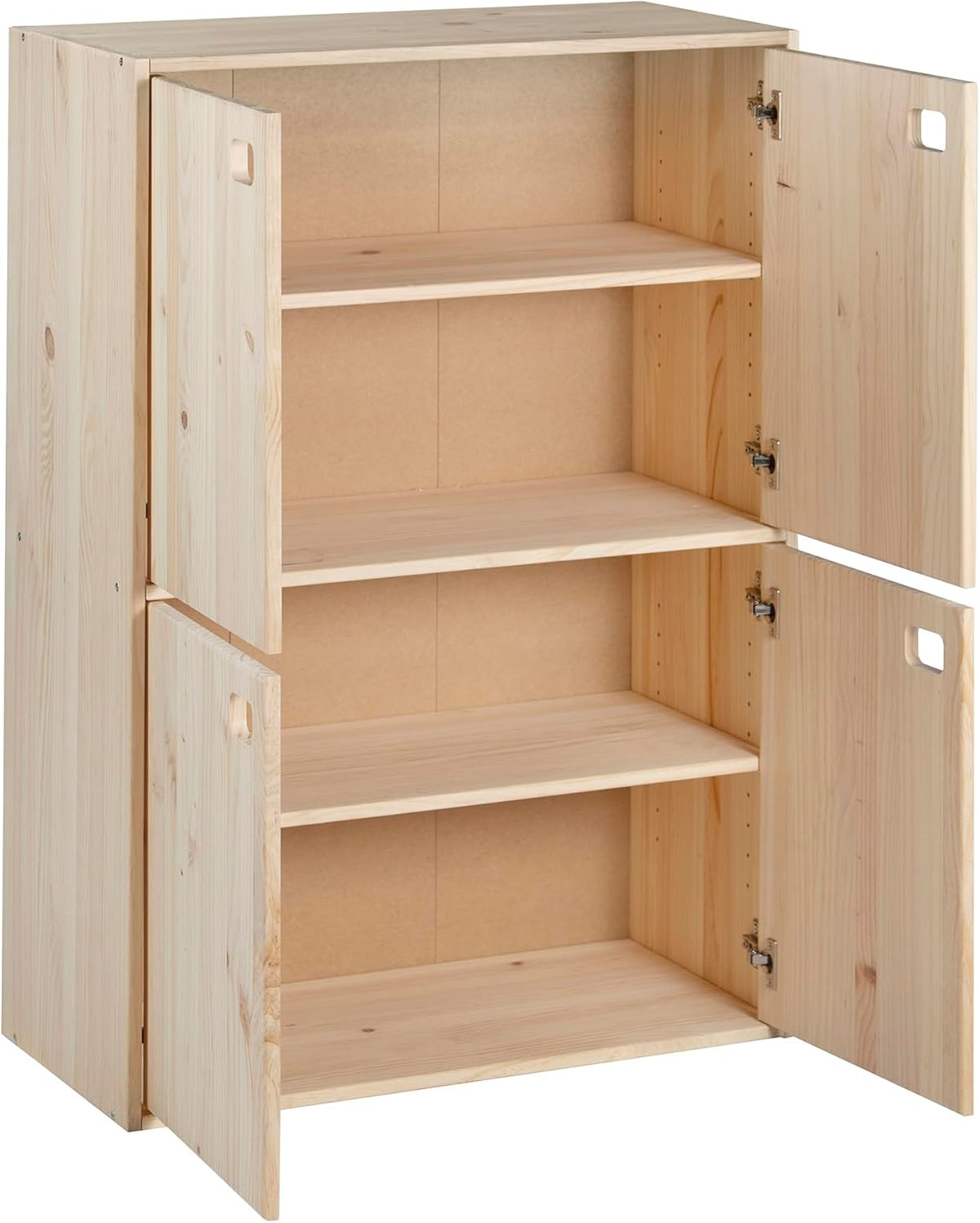 Astigarraga Kit Line Kast met 4 deuren en 4 planken, grenenhout, 105,4 x 70,8 x 33 cm