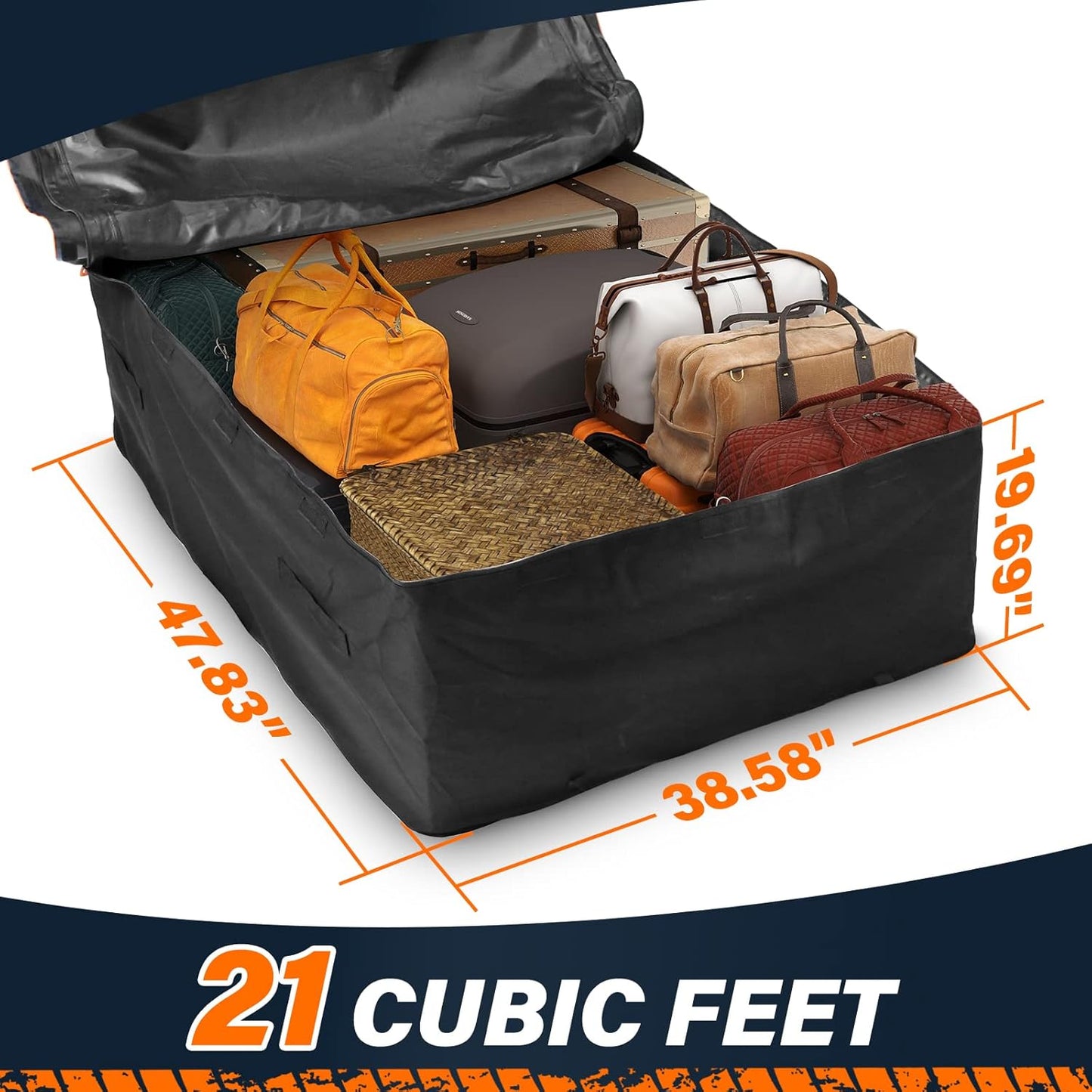 Auto Daktas – Rooftop Cargo Carrier – Daktas – Dakbagage Tas – Autodaktas – 21 Kubieke Voet – Waterdichte Dubbele Coating