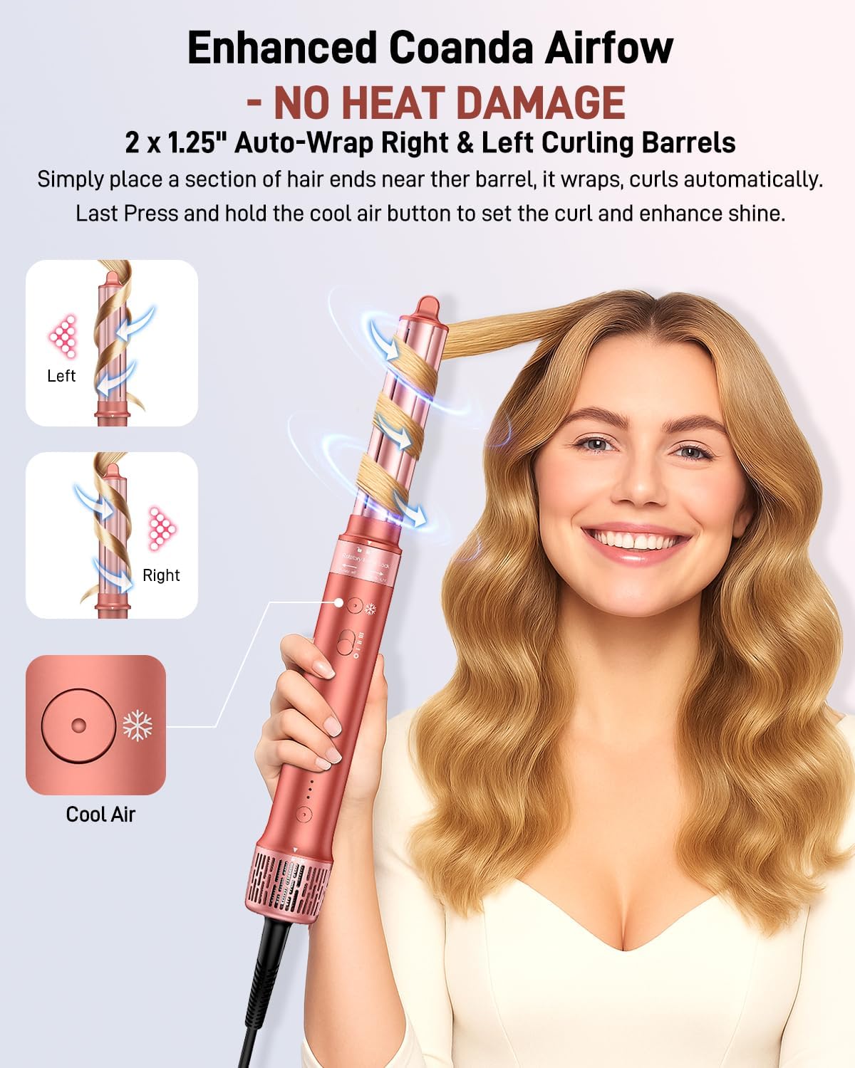5-In-1 Haarstyler – Airstyler – Föhnborstel – Krultang – Volumeborstel – Met Reistas – 110.000 Tpm Borstelloze Motor – Ionentechnologie Tegen Pluis
