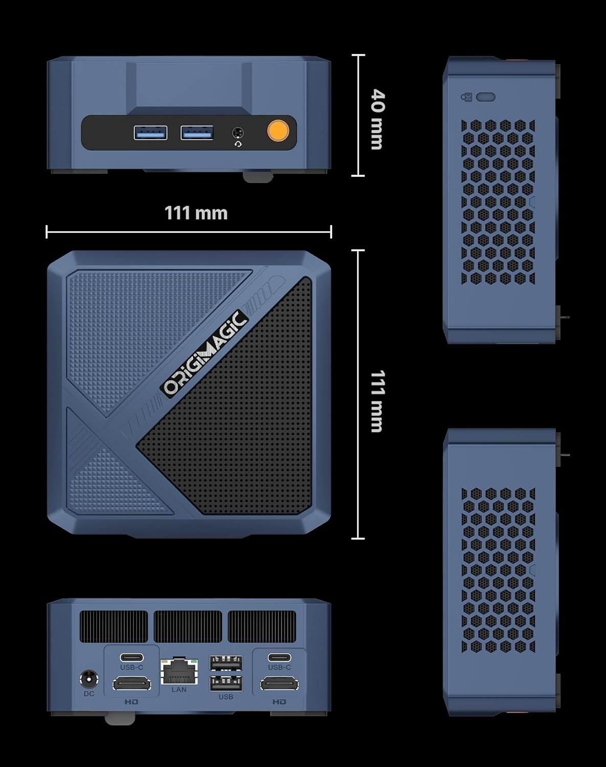 Mini PC – Mini Computer – Compacte PC – Desktop PC – Ryzen 7 Processor – 32 GB DDR5 Geheugen – 1 TB SSD – Ondersteunt 4x 4K Schermen