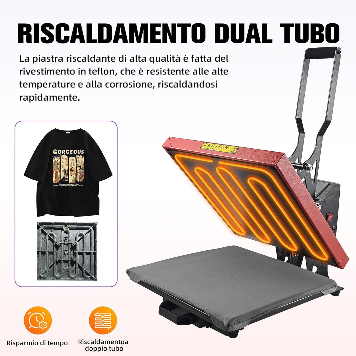 ColorSub Digital Hot Press 38 x 38 cm (15 x 15 inch) 1600 W, Teflon Hot Press, T-shirt, kleding, tas met transfer