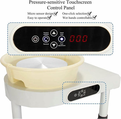 350W Elektrisch Keramisch Wiel – Elektrische Pottenbakkerswiel – Keramiek Draaitafel – Keramische Machine – Pottenbakken Apparaat – Stille Krachtige Motor – Aluminium Plateau 25 cm