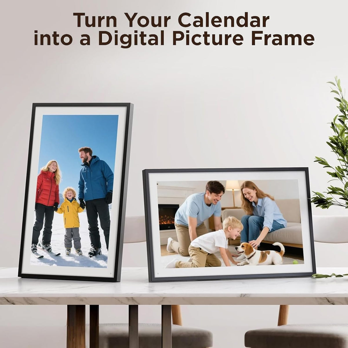 Focket 10,1 inch digitale wandplanner met kalender en takenlijst, interactief display met smart touchscreen, elektronische kalender voor gezinsagenda's, digitale fotolijst