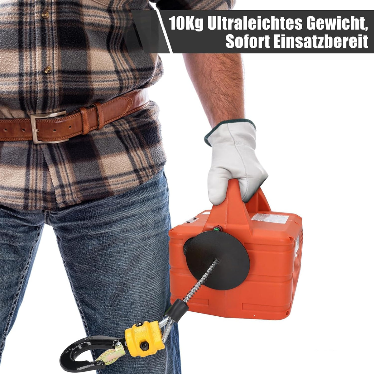 Elektrische Kabellier, 500 Kg Elektronische Kabeltakel met Draadloze Afstandsbediening, Overbelastingsbeveiliging, 7,6 M, Maximale Hefhoogte 1500 W (EU-stekker 220V)