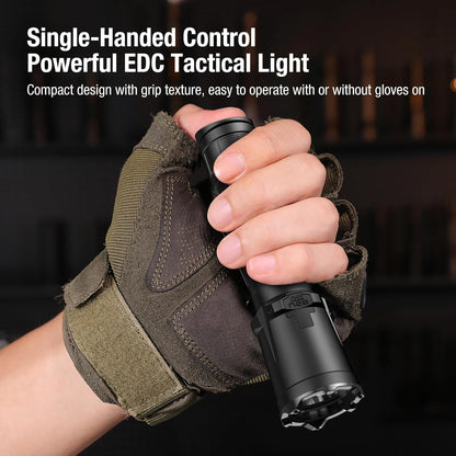 KLARUS xt11gt pro ultieme controle dual-switch tactische zaklamp met 3300 lumen, 380 meter balk, IPX8 waterdicht voor kamperen, wandelen en noodsituaties