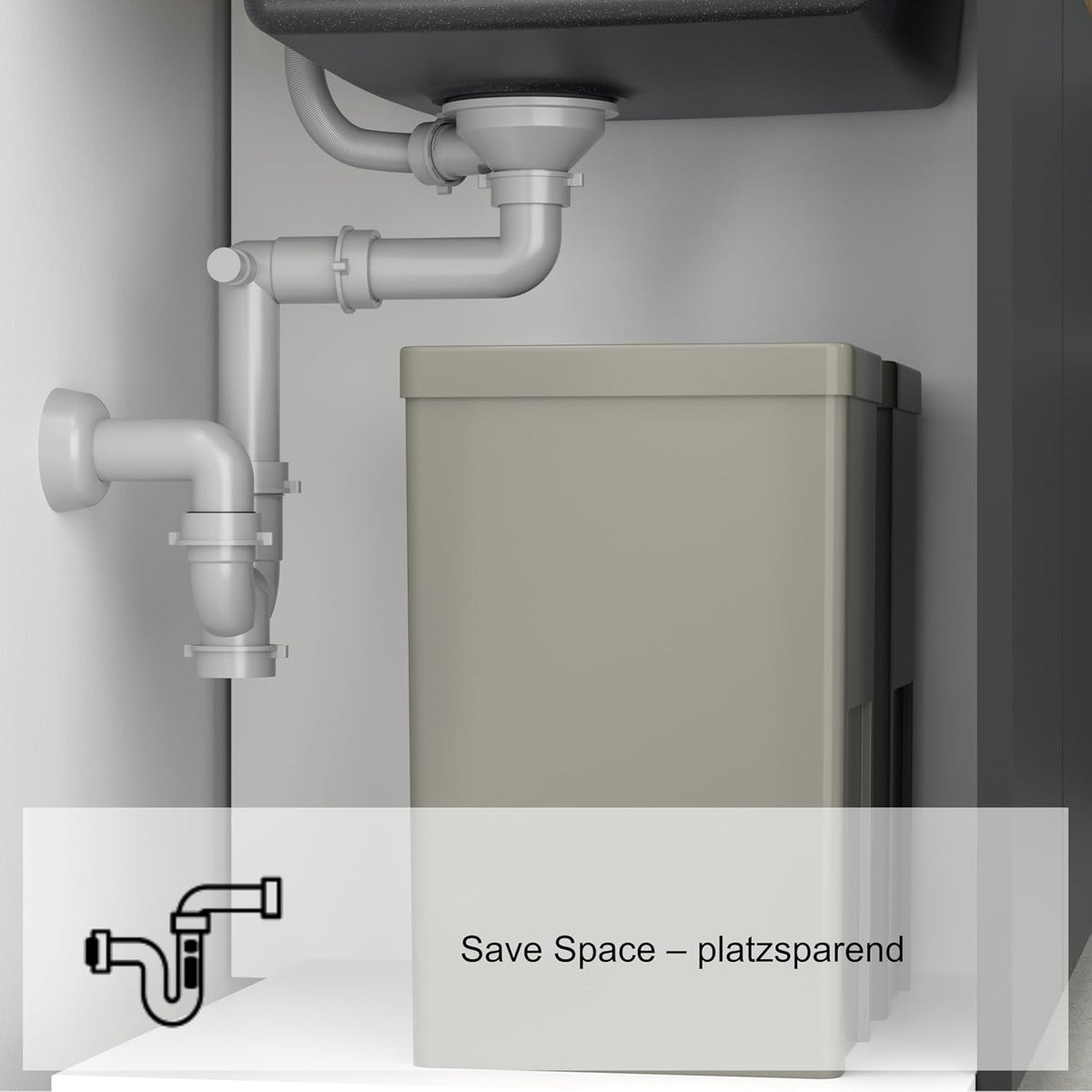 Quadron spoelbak roestvrij stalen spoelbak | afmeting 55 x 48 cm kleur: pvc goud | spoelbak Russel 110 enkele wastafel keukenspoelbak met stalen kamer roestvrij stalen spoelbak | met sifon en