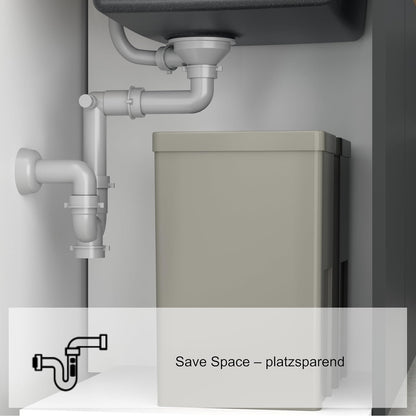 Quadron spoelbak roestvrij stalen spoelbak | afmeting 55 x 48 cm kleur: pvc goud | spoelbak Russel 110 enkele wastafel keukenspoelbak met stalen kamer roestvrij stalen spoelbak | met sifon en