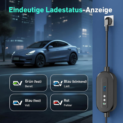 Type 2 Laadkabel – Oplaadkabel Elektrische Auto – EV Laadsnoer – EV Charger Kabel – Schuko Laadkabel – Instelbaar Laadvermogen 3,68 kW – Digitaal Display Met Timer