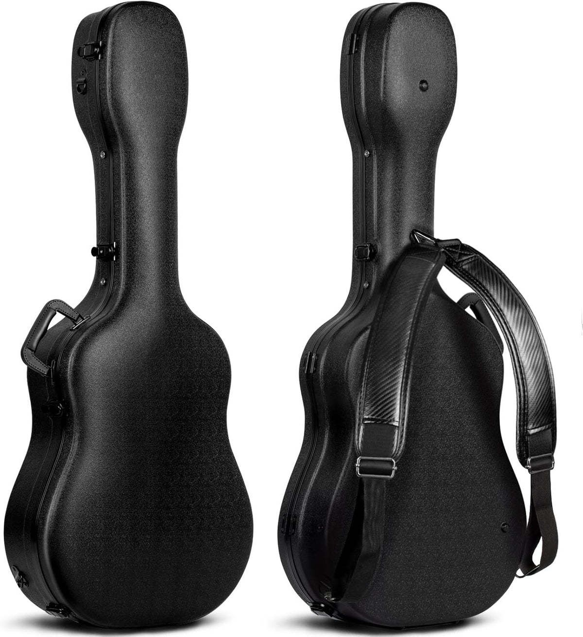CAHAYA Harde Gitaargevallen voor Akoestische Gitaar Klassieke Gitaar Waterdichte ABS Case 41, Luxe Zwart, 41 inches, Gitaar koffer ABS