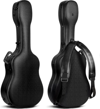 CAHAYA Harde Gitaargevallen voor Akoestische Gitaar Klassieke Gitaar Waterdichte ABS Case 41, Luxe Zwart, 41 inches, Gitaar koffer ABS