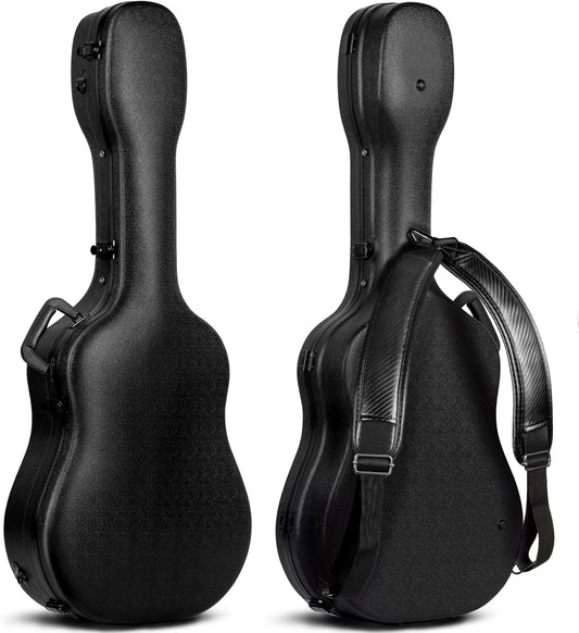 CAHAYA Harde Gitaargevallen voor Akoestische Gitaar Klassieke Gitaar Waterdichte ABS Case 41, Luxe Zwart, 41 inches, Gitaar koffer ABS