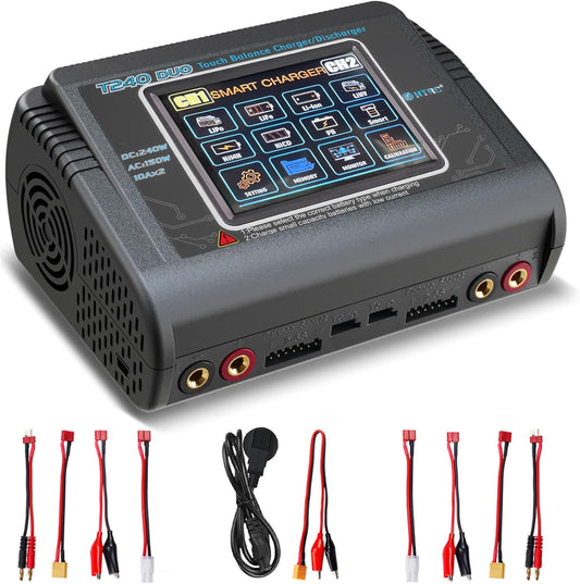 Lipo Balance Oplader – RC Oplader – Batterijlader – Acculader – Balanslader – Veilig Laden – Dubbel Kanaal 10A – 150W AC / 240W DC – Compatibel XT60 Deans Tamiya