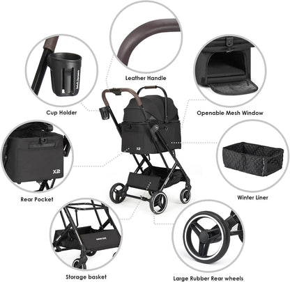 Beberoad Huisdier Buggy, Zwart