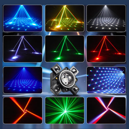 Disco Light Party Light, Moving Head XJG-102, LED RGB DJ Projector Muziek Gecontroleerde DJ Disco Lichten, DMX-effect Spotlight, voor KTV-reünie Bruiloft Verjaardag Halloween