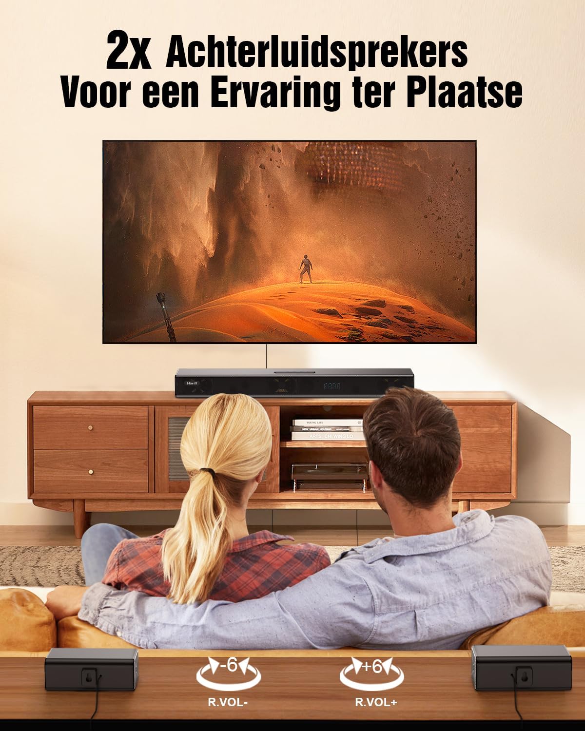 5.1 Dolby Atmos Soundbar – Surround Sound Systeem – Home Theater Speaker – Wireless Subwoofer – TV Geluidssysteem – Draadloze 6,5 Inch Subwoofer – Brede Geluidsweergave – Kristalheldere Dialogen