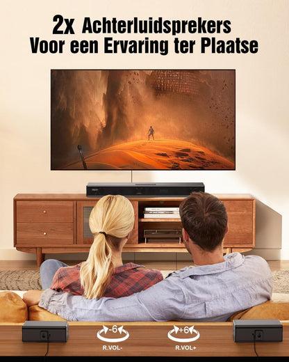 5.1 Dolby Atmos Soundbar – Surround Sound Systeem – Home Theater Speaker – Wireless Subwoofer – TV Geluidssysteem – Draadloze 6,5 Inch Subwoofer – Brede Geluidsweergave – Kristalheldere Dialogen