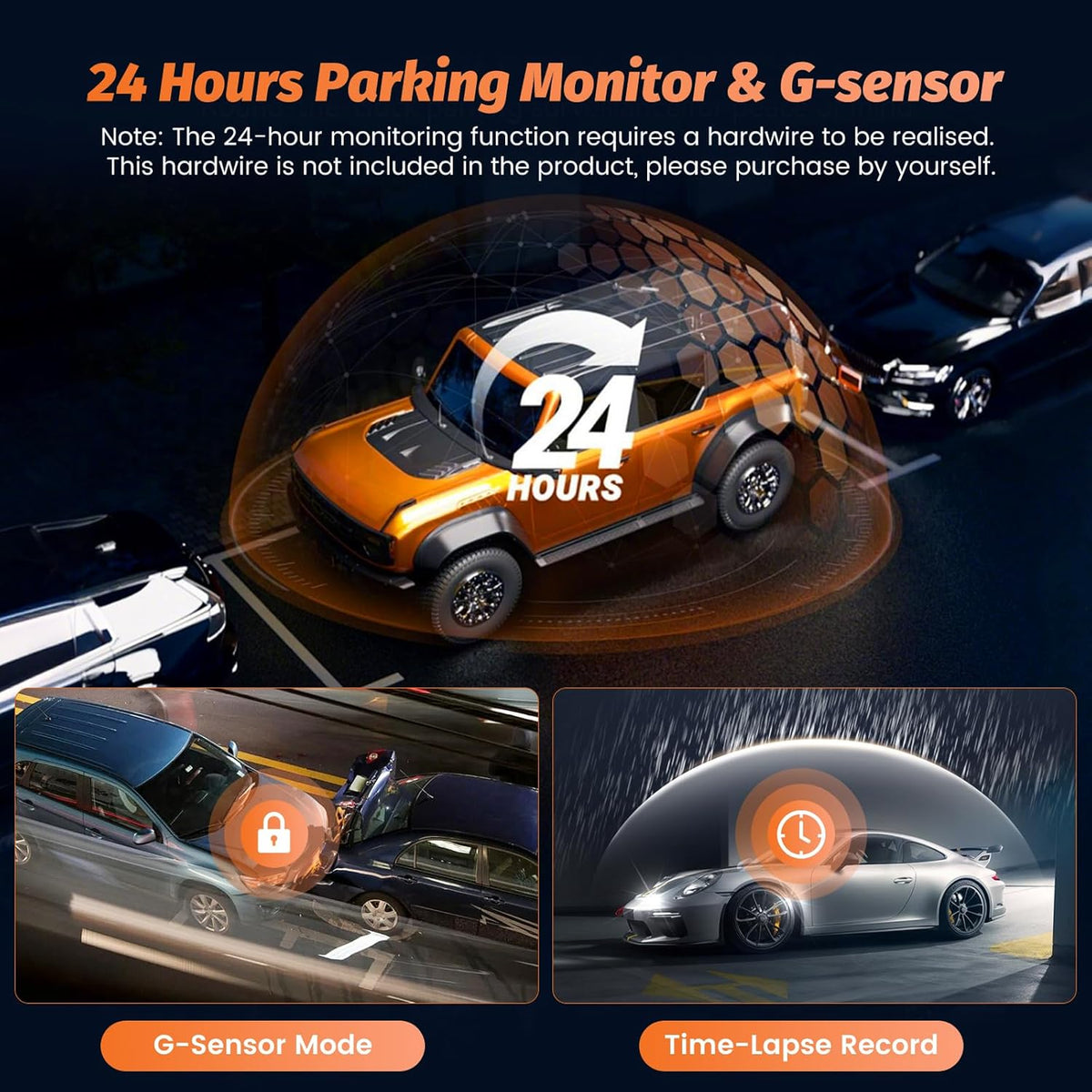 Dashcam Auto Voor Achter – Autocamera – Dashboardcamera – Rijcamera – Car Camera – 4K+1080P Opname – Nachtzicht & Parkeermonitor