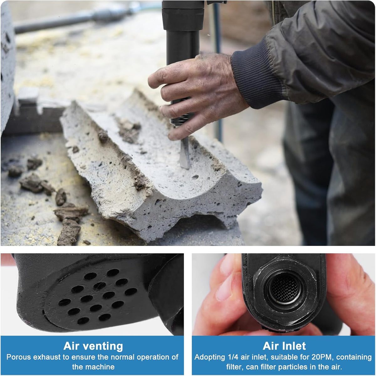 Pneumatische Luchthamer – Air Hammer – Sloop Hamer – Beitelhamer – Gaschop – Compact & Krachtig – 9 Beitels Inclusief