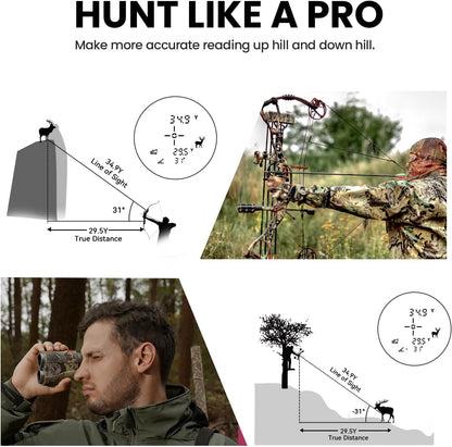MILESEEY Optics HD 1000 yards laser afstandsmeter voor de jacht met hoekcompensatie voor boogschieten Afstandsmeter voor de jacht Hoge precisie (horizontaal, verticaal, P2P, regen, snelheidsmeting)