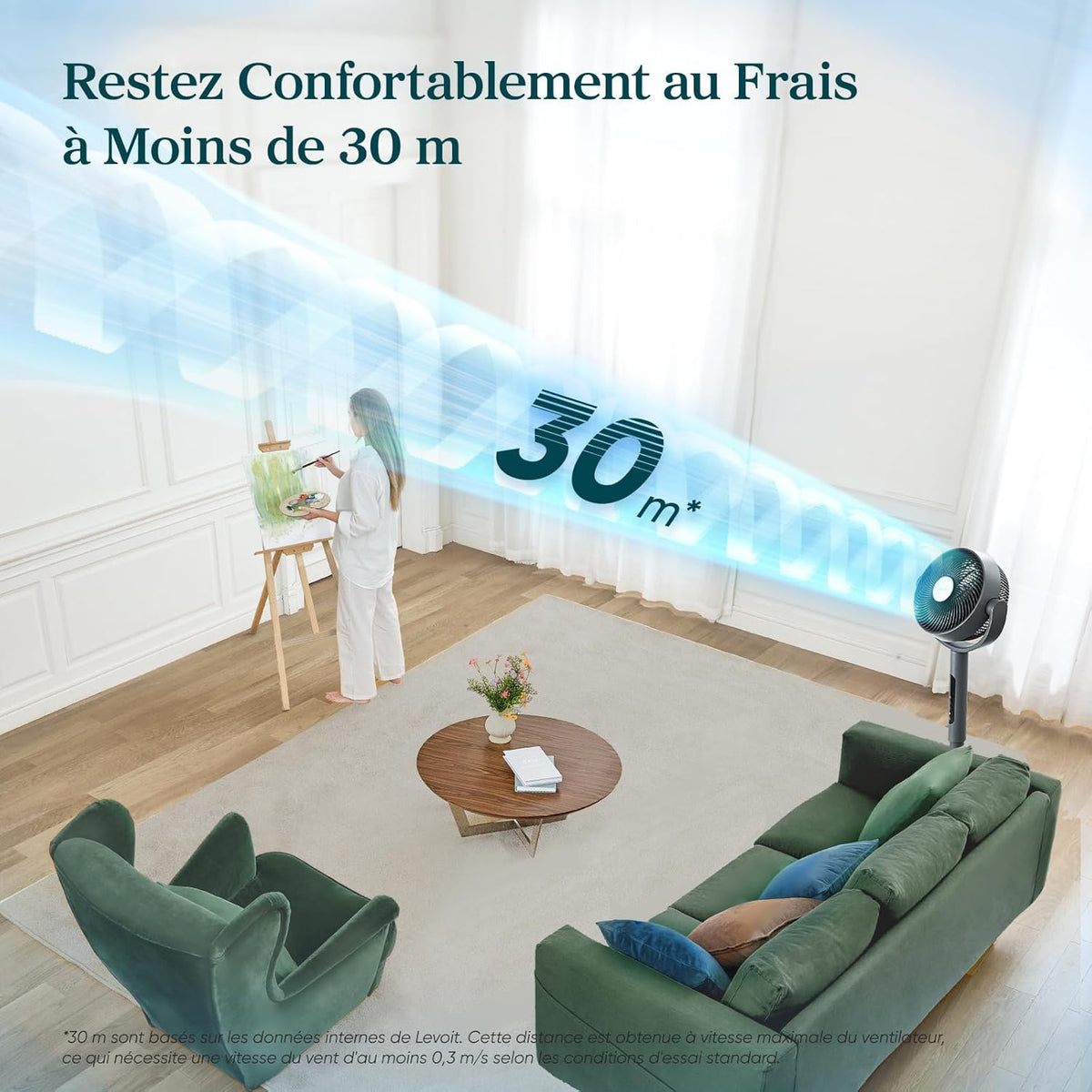 Intelligente Staande Ventilator – Ventilator – Vloerventilator – Koelventilator – Slaapkamerventilator – 20 dB Stil – WiFi App en Spraakbediening