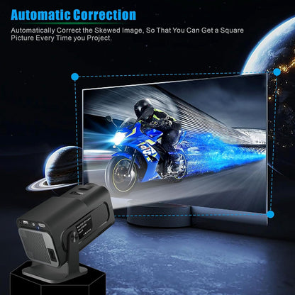 Mini-beamer Auto Keystone – EVISTR Smart, 1080p, draagbaar, thuisbioscoop, wifi, 6 BT 5.0, ondersteuning 180°Flip, 230 ANSI, bluetooth-projector voor telefoon, pc, laptop, PS5, HDMI, USB