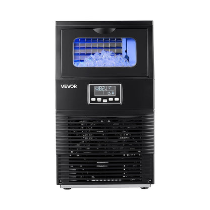 VEVOR Commerciële ijsblokjesmachine, ijsblokjesmaker voor 36 kg/dag met 5 kg inhoud voor tafelvloer van roestvrij staal met zelfreinigend led-display