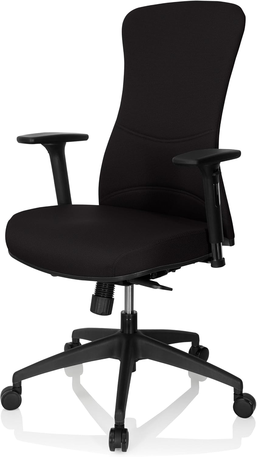 hjh OFFICE Office XT PRO 760010 Professionele bureaustoel van netstof, zwart, met armleuningen, zitdiepte verstelbaar