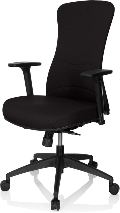 hjh OFFICE Office XT PRO 760010 Professionele bureaustoel van netstof, zwart, met armleuningen, zitdiepte verstelbaar