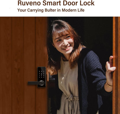Slimme Vingerafdruk Deurslot met Touchscreen, Keyless Entry Deurslot, WiFi Bluetooth APP Toetsenbord Toegangscode Deurslot Slimme deurslot(zwart)