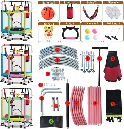 Trampoline voor kinderen, verstelbare baby peuter trampoline, indoor en outdoor kindertrampoline