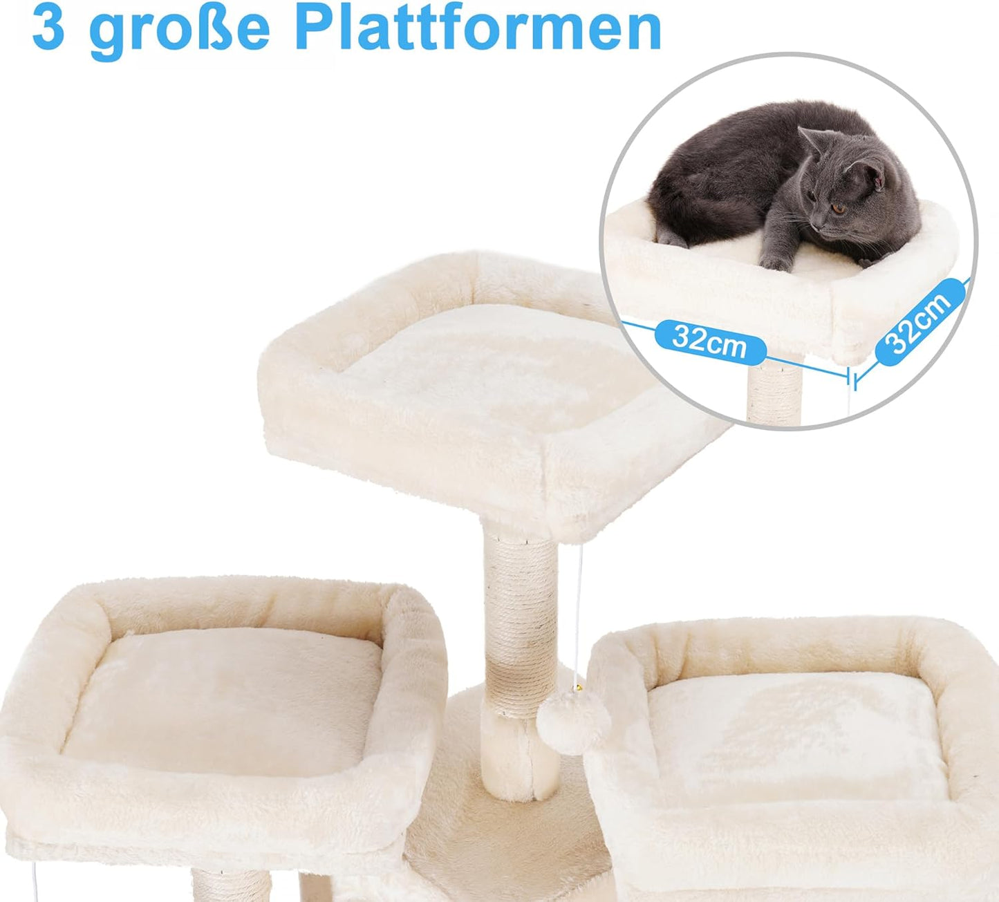 Krabpaal XXL – Kattenboom – Krabmeubel – Klimpaal – Speelpaal – Voor Grote Katten – 180 cm Hoog – Stabiel Met Sisal Touw