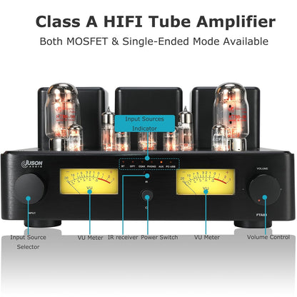 Juson Audio FTA88 Upgrade KT88 ventielbuisversterker, klasse A, hifi-vacuümversterker met BT 5.4 Mosfet, enkelvoudig, dual mode-afstandsbediening, aptX-HD (FTA88 2025)