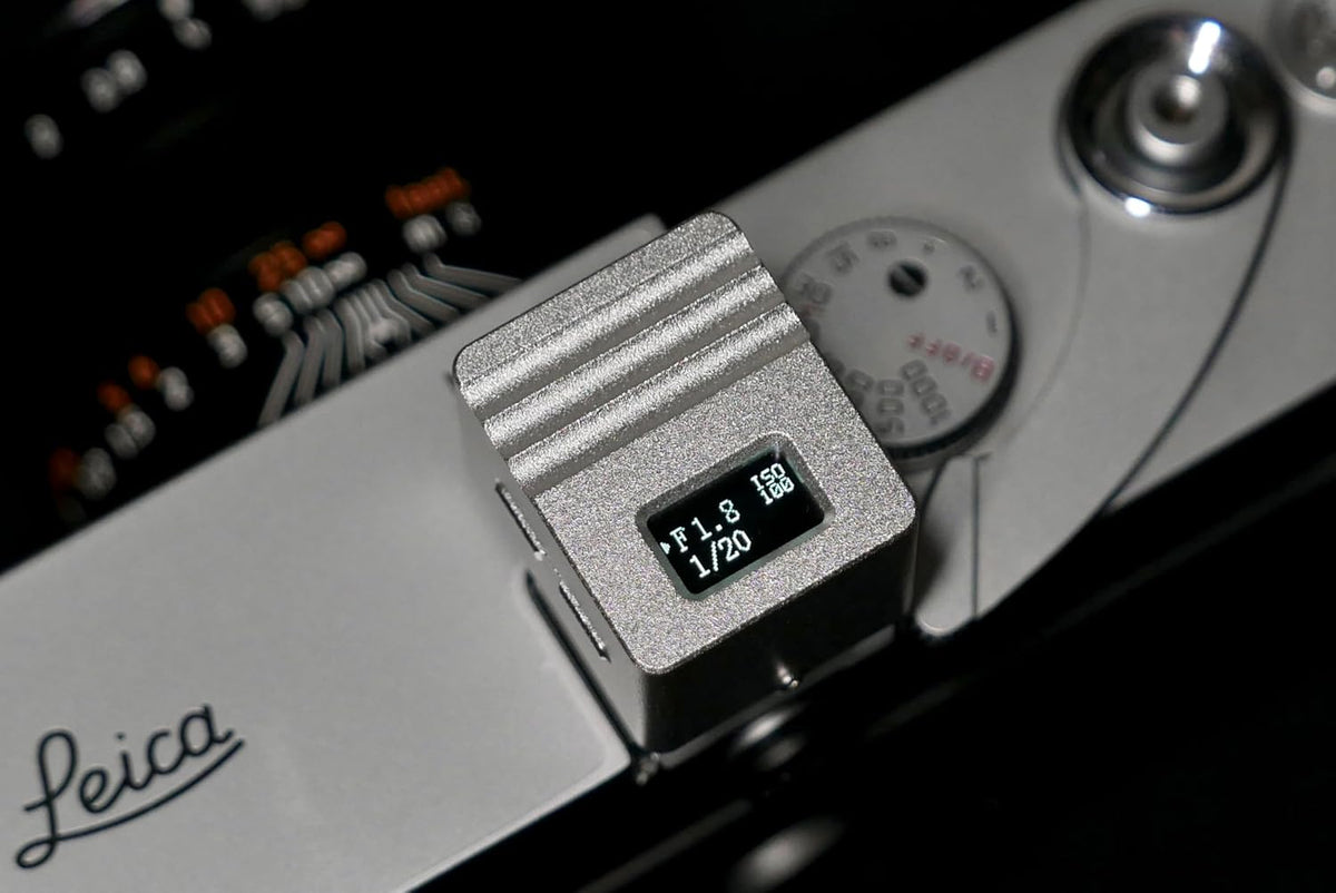 Digitale belichtingsmeter – Lichtmeter – Expositiemeter – Belichtingsmeter voor Film – Analoge Camerameter – Zilver – Ultracompact Aluminium – OLED-display Bovenaan