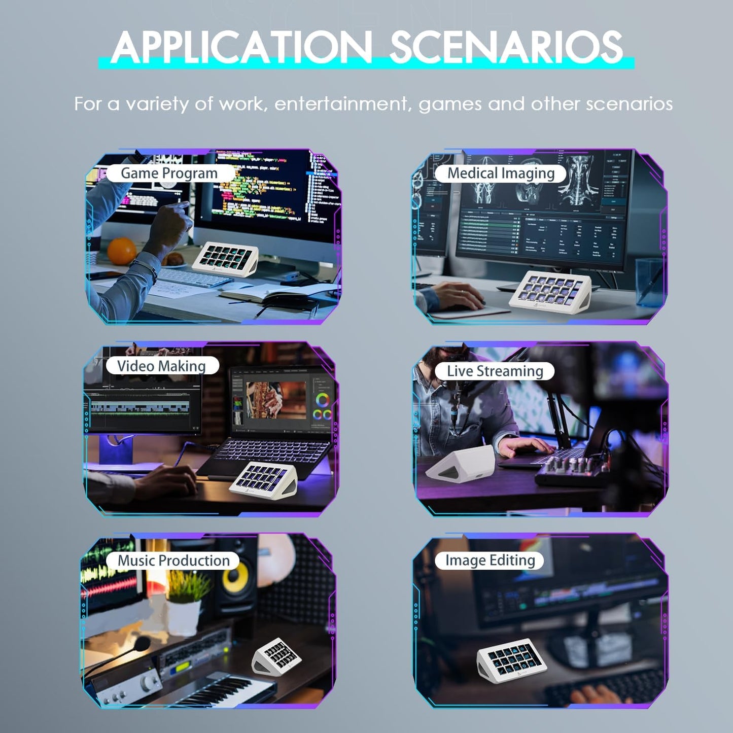AKP153 Studio Controller, Stream Deck, 15 Macro Keys, Trigger Actions in Apps and Software Like OBS, Twitch, YouTube, Custom Console for Live Streaming, Photo and Video Editing, PC/Mac (White)