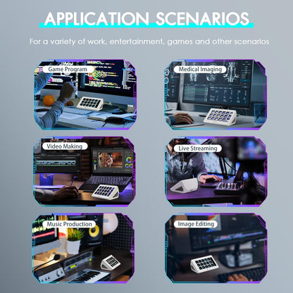 AKP153 Studio Controller, Stream Deck, 15 Macro Keys, Trigger Actions in Apps and Software Like OBS, Twitch, YouTube, Custom Console for Live Streaming, Photo and Video Editing, PC/Mac (White)
