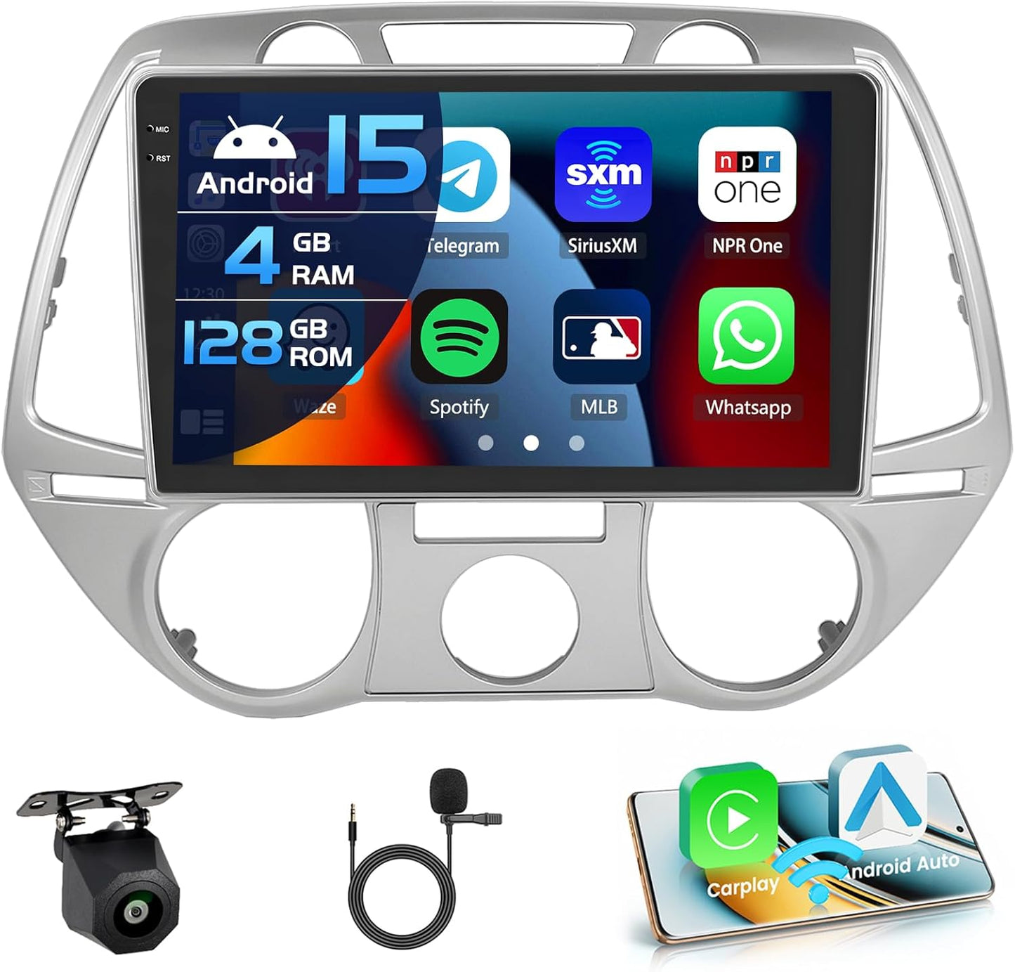 Autoradio – Multimedia Systeem – Navigatie – Touchscreen Radio – Android Radio – 9-Inch In-Cell Scherm – Draadloze CarPlay & Android Auto