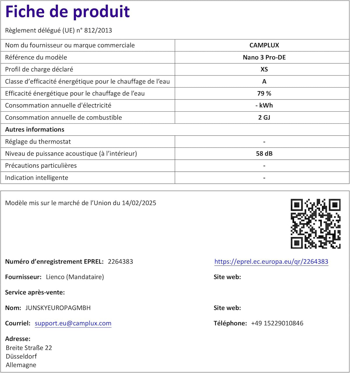 CAMPLUX Gas Boiler 3 Liter Draagbare met Waterpomp Nano 3 Pro-DE, LPG, 50mbar, voor Buitendouche, Camping, Campers, Nano Series