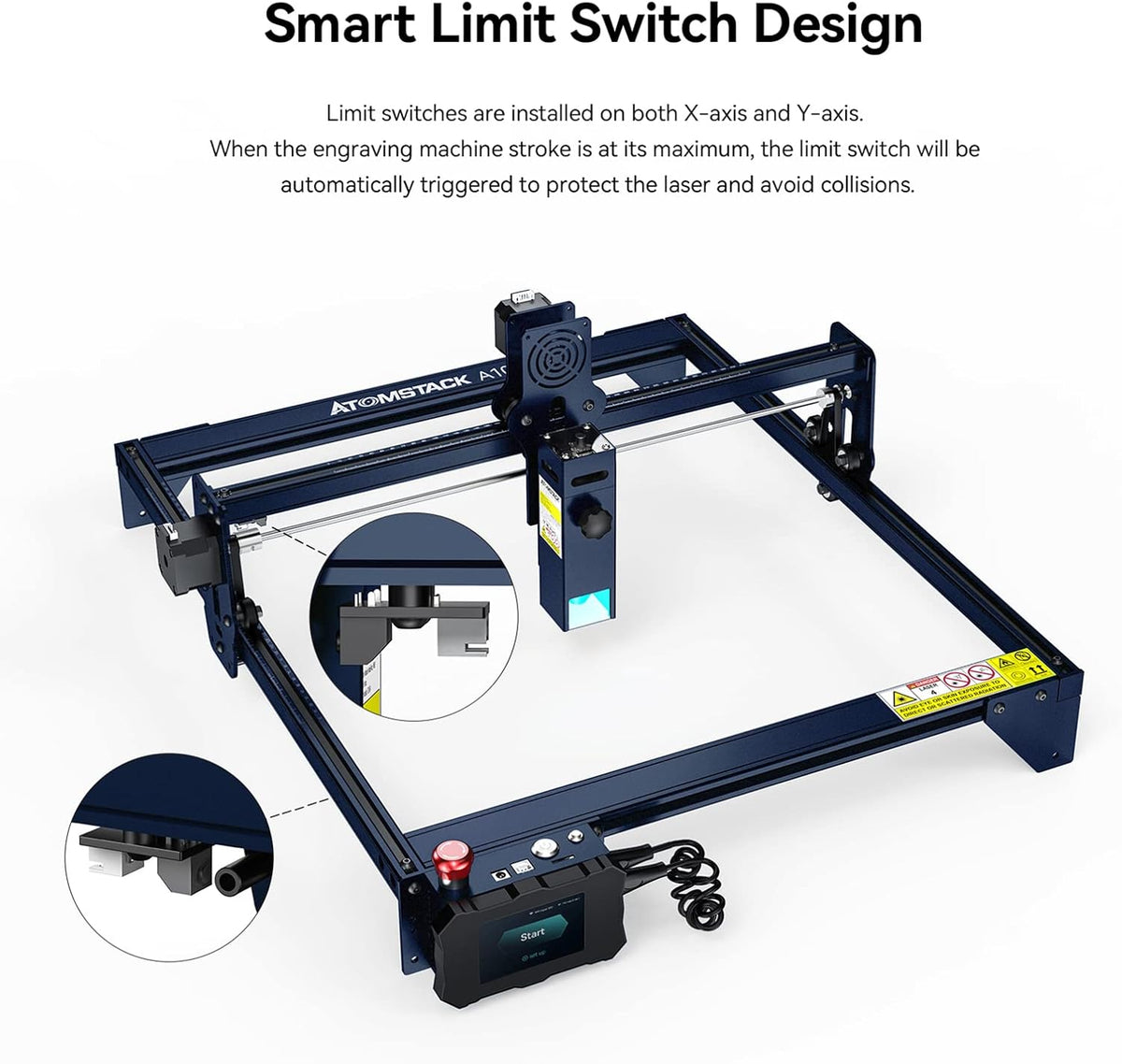 Lasergraveermachine Voor Hout, Metaal En Glas – Graveermachine – Lasergraveerder – Laser Snijmachine – Laser Cutter – 10-11 W Optisch Vermogen – Offline Touch-Bedieningspaneel