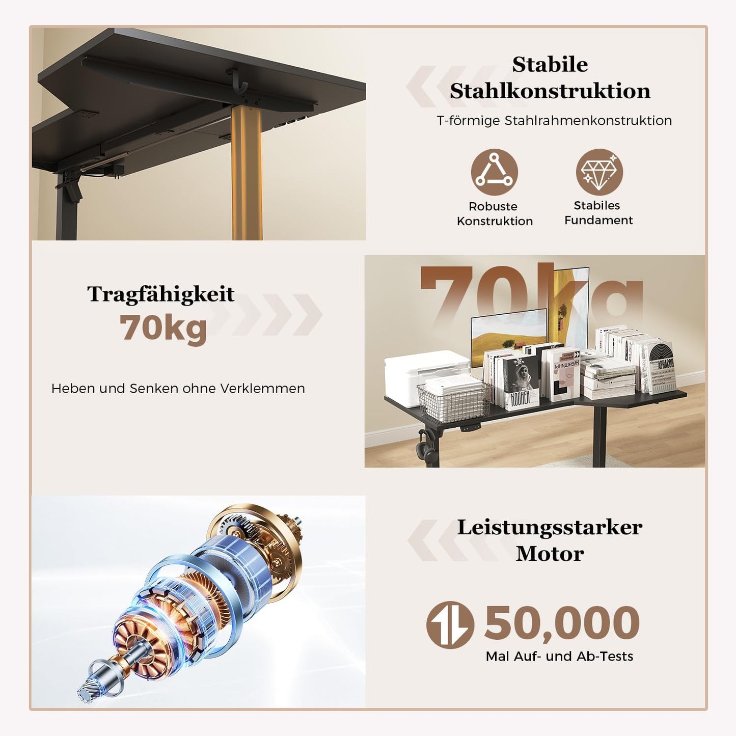 Klicelor L-vormige Verstelbare Hoogte Bureau, 160x (60-90cm), Elektrische Staande bureau, Zit-Sta Bureaux voor het Thuis Kantoor, Ergonomische Computertafel met Splytplaat, zwart