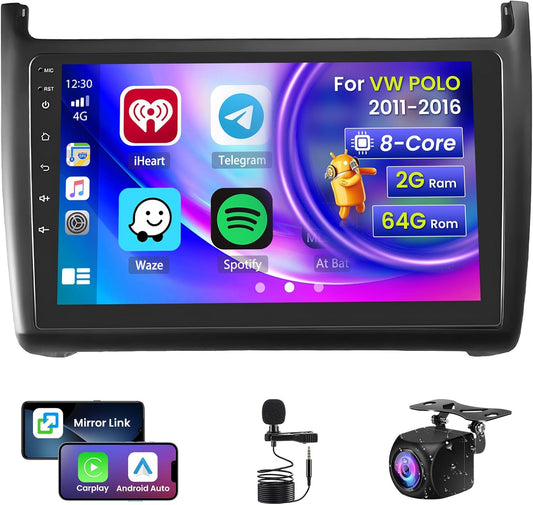 Android Autoradio – Multimedia Systeem – Navigatie Unit – Touchscreen Radio – Inbouw Radio – 9 Inch Scherm – 8-Core Android 13 Processor – Draadloze CarPlay & Achteruitrijcamera - QUORE