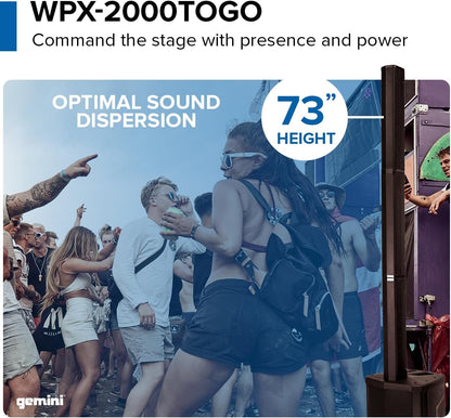 Actief Batterijgevoed Column Line Array Luidsprekersysteem – Draagbare PA Speaker – Kolom PA-Systeem – Bluetooth Luidspreker – Actieve Speaker – 1000W Piekvermogen – Tot 8 Uur Speeltijd