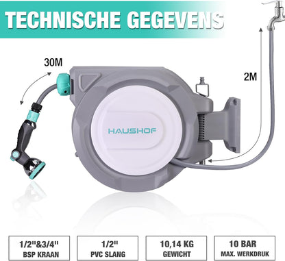 30m Intrekbare tuinslanghaspel-30 meter