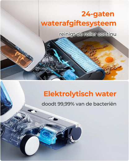 Nat-droogzuiger – Stofzuiger – Schoonmaakapparaat – Vloerreiniger – Multifunctionele Zuiger – Intelligente Vlekherkenning – 17.000 Pa Zuigkracht & 180° Ligdesign