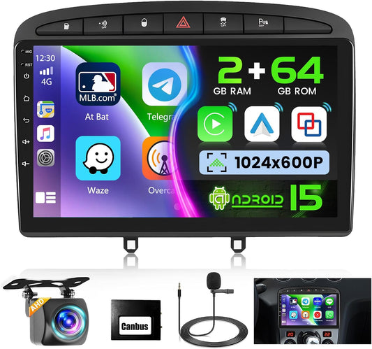 Android Autoradio – 2 DIN Radio – Multimedia Speler – Car Audio Systeem – Auto Stereo – 9 Inch Touchscreen – Draadloze CarPlay & Android Auto - QUORE