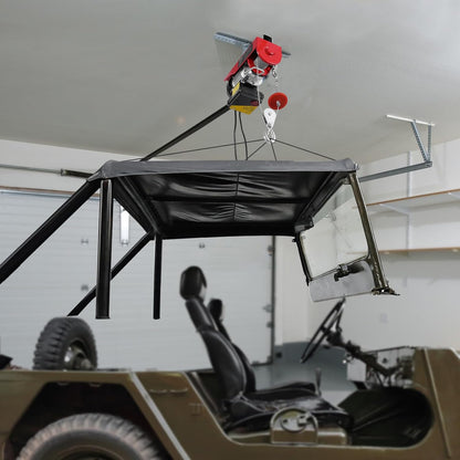 VEVOR Elektrische katrol met dubbele kabel, max. belasting 200 kg, kabelafstandsbediening 4,2 m, hefhoogte dubbele kabel 6 m, katrol noodstop, krik voor garage, magazijn, fabriek
